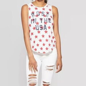 Rose in the USA Americana July Fourth Patriotic Tank - Size XL